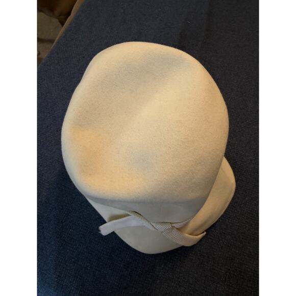Auth Vnt Black Wool Bucket Derby Cloche Hat Mr. John 70s White Black Beret Lot 3 main image 5